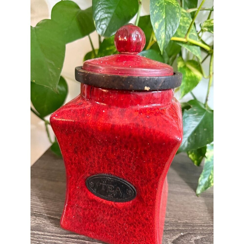 Jar TEA red vintage large jar - Picture 8 of 8